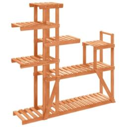 Berkfield Home Elegant Flower Stand 110x25x111 cm Solid Wood Fir in Brown - Size: 110 x 25 x 111 cm - thumbnail 3