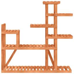 Berkfield Home Elegant Flower Stand 110x25x111 cm Solid Wood Fir in Brown - Size: 110 x 25 x 111 cm - thumbnail 4