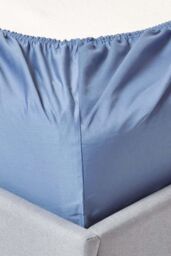 Homescapes Egyptian Cotton Fitted Sheet 12 inch 1000 Thread Count in Blue - Size: Small Double Fitted - thumbnail 2