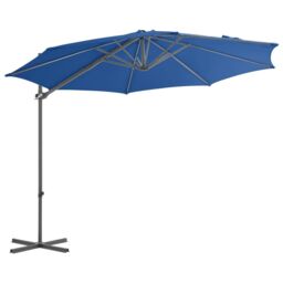 Berkfield Home Cantilever Umbrella with Steel Pole Azure Blue 300 cm - thumbnail 2