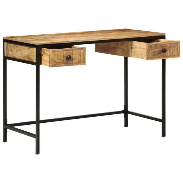 Berkfield Home Desk 105x50x75 cm Solid Wood Mango in Brown - Size: 105 x 50 x 75 cm - image 1