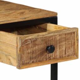 Berkfield Home Desk 105x50x75 cm Solid Wood Mango in Brown - Size: 105 x 50 x 75 cm - thumbnail 9