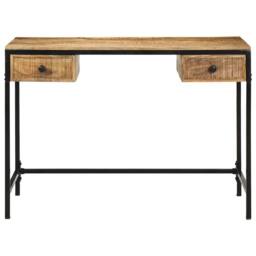 Berkfield Home Desk 105x50x75 cm Solid Wood Mango in Brown - Size: 105 x 50 x 75 cm - thumbnail 5
