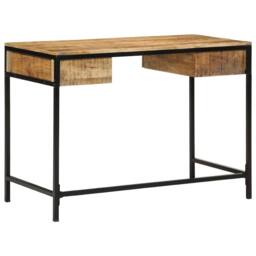 Berkfield Home Desk 105x50x75 cm Solid Wood Mango in Brown - Size: 105 x 50 x 75 cm - thumbnail 7