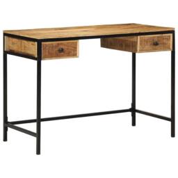 Berkfield Home Desk 105x50x75 cm Solid Wood Mango in Brown - Size: 105 x 50 x 75 cm - thumbnail 3