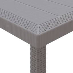 Berkfield Home 7 Piece Garden Dining Set with Cushions Light Grey Poly Rattan - thumbnail 7