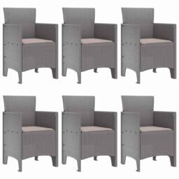 Berkfield Home 7 Piece Garden Dining Set with Cushions Light Grey Poly Rattan - thumbnail 4