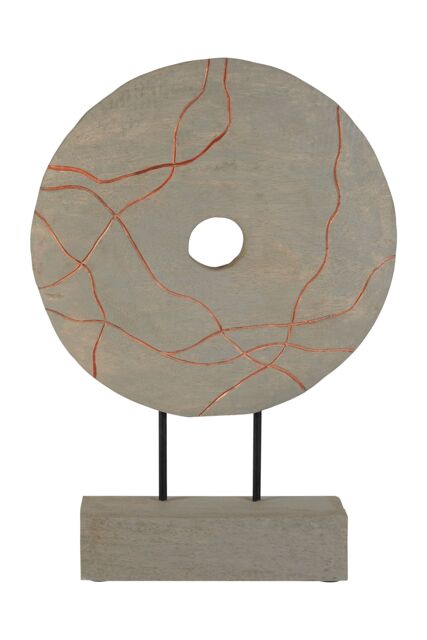 Orsina Vena Round Wooden Sculpture in Brown - image 1