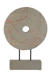 Orsina Vena Round Wooden Sculpture in Brown - thumbnail 1