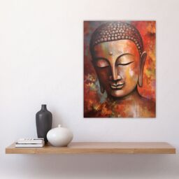 Artery8 The Autumn Buddha Meditate Buddhist Statue Acrylic Painting Relaxation Spa Treatment Room Art Large Wall Art Poster Print Thick Paper 18X24 - thumbnail 4