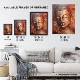 Artery8 The Autumn Buddha Meditate Buddhist Statue Acrylic Painting Relaxation Spa Treatment Room Art Large Wall Art Poster Print Thick Paper 18X24 - thumbnail 3