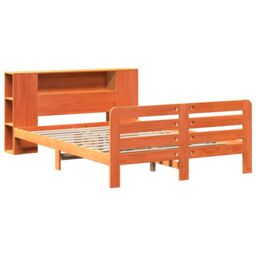 Berkfield Home Bed Frame without Mattress Wax Brown 140x200 cm Solid Wood Pine - thumbnail 3