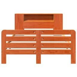 Berkfield Home Bed Frame without Mattress Wax Brown 140x200 cm Solid Wood Pine - thumbnail 4