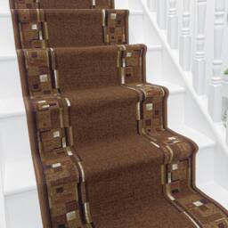 runrug Stair Runner Carpet - Durable, Non-Slip, 5.4mm - 'Bombay' in Dark Brown - Size: 66 cm x 660 cm - thumbnail 1