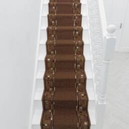 runrug Stair Runner Carpet - Durable, Non-Slip, 5.4mm - 'Bombay' in Dark Brown - Size: 66 cm x 660 cm - thumbnail 4