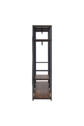 H&O Direct 2 Tier Clothing Rack with Storage Shelves in Brown - thumbnail 4