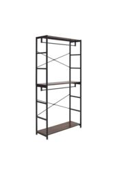 H&O Direct 2 Tier Clothing Rack with Storage Shelves in Brown - thumbnail 3