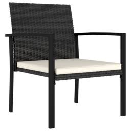 Berkfield Home Modern Garden Dining Chairs 2 pcs Poly Rattan Black - thumbnail 3
