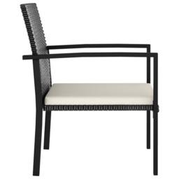 Berkfield Home Modern Garden Dining Chairs 2 pcs Poly Rattan Black - thumbnail 1