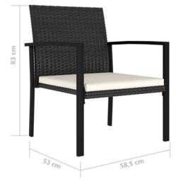 Berkfield Home Modern Garden Dining Chairs 2 pcs Poly Rattan Black - thumbnail 5