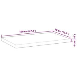 Berkfield Home Versatile Bathroom Vanity Top Untreated 120x50x4 cm Solid Wood Acacia in Brown - Size: 120 x 50 x 4 cm - thumbnail 8
