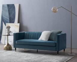 Home Detail Thomas 3 Seater Velvet Sofa in Blue - thumbnail 1