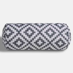 OHS Geometric Garden Bolster Cushion Outdoor Pillow Back Neck Support in Grey - thumbnail 3