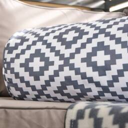 OHS Geometric Garden Bolster Cushion Outdoor Pillow Back Neck Support in Grey - thumbnail 2