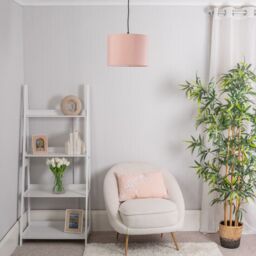 ValueLights Torbery Set of 3 Nesting Easy Fit Ceiling Pendant Light Lamp Shades in Dusty Pink - thumbnail 1