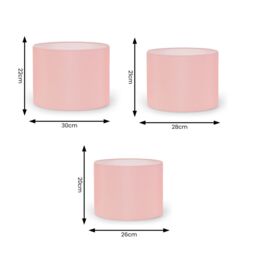 ValueLights Torbery Set of 3 Nesting Easy Fit Ceiling Pendant Light Lamp Shades in Dusty Pink - thumbnail 6