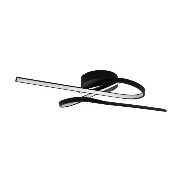 Loops Flush Ceiling Light Colour Black Shade White Plastic Bulb LED 23W Included - image 1