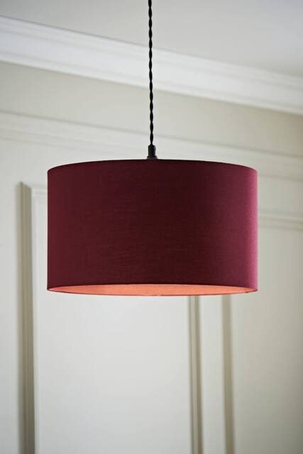ValueLights Reni Plum Fabric Easy Fit Drum Ceiling Lamp Shade - Size: Large - image 1