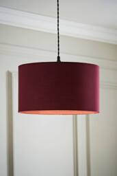 ValueLights Reni Plum Fabric Easy Fit Drum Ceiling Lamp Shade - Size: Large