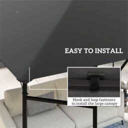 OUTSUNNY 3 x 3(m) Gazebo Canopy Replacement Cover with Drain Holes, Grey - thumbnail 5