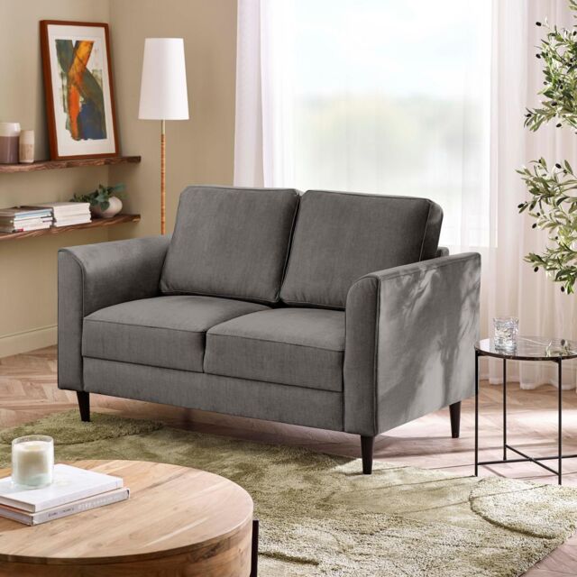 FurnitureboxUK Logan Fabric 2 Seater Sofa in Grey - image 1
