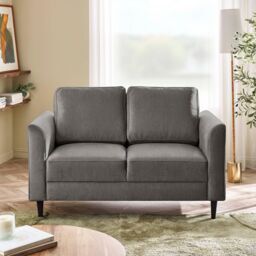FurnitureboxUK Logan Fabric 2 Seater Sofa in Grey - thumbnail 2