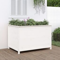 Berkfield Home Garden Raised Bed White 119.5x82.5x78 cm Solid Wood Pine - thumbnail 1
