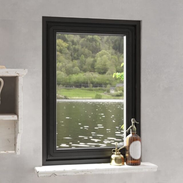 Berkfield Home Magnetic Insect Screen for Windows Anthracite 80x120 cm in Black - image 1