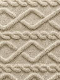 Dyzi Cable Style Blanket - Extrasoft Textured Decorative Throw 150 x 200cm in Taupe - Size: 150 cm x 200 cm - thumbnail 3