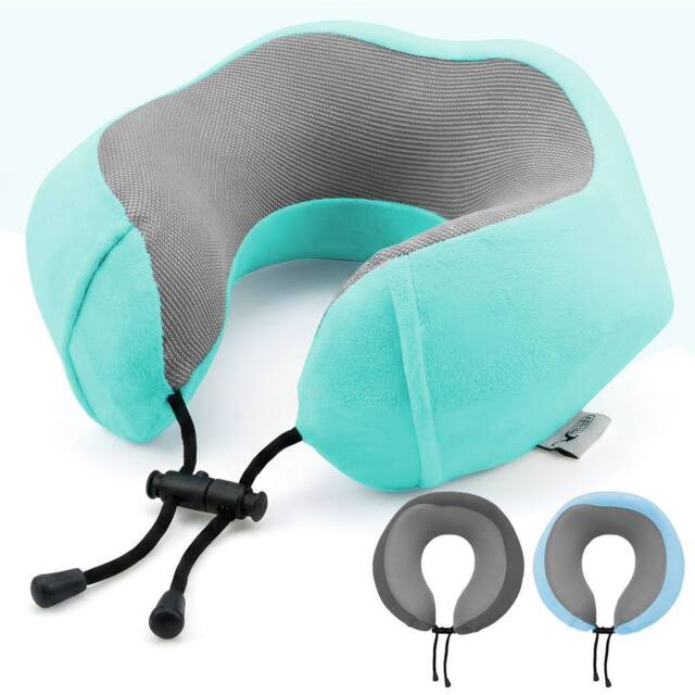 Lugg Travel Memory Foam Neck Pillow with Buckle - Ergonomic Neck Support in Turquoise - image 1