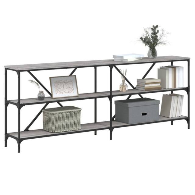 Berkfield Home Decorative Console Table Grey Sonoma 200x30x75 cm Engineered Wood - Size: 200 x 30 x 75 cm - image 1