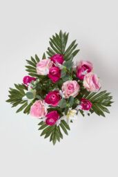 Homescapes Rose & Lily Bouquet, Pink & Purple Set of 2 - thumbnail 6