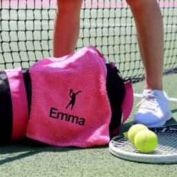 Duncan Stewart Personalised Tennis Court Towel in Pink - thumbnail 3