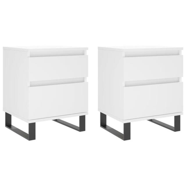 Berkfield Home Bedside Cabinets 2 pcs White 40x35x50 cm Engineered Wood - Size: 40 x 35 x 50 cm - image 1