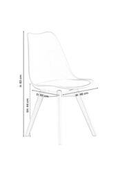 Life Interiors Set of 6 Scandinavian Dining Chairs Leather Cushions Solid Wood Legs in Pink - thumbnail 6