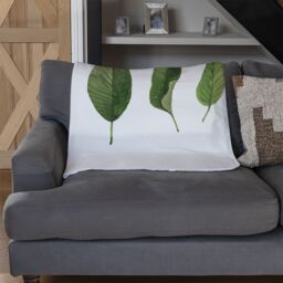 Benjamin Tate Design Selection Of leaves Designer Blanket in Natural - Size: 120 cm x 150 cm - thumbnail 2