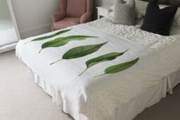 Benjamin Tate Design Selection Of leaves Designer Blanket in Natural - Size: 120 cm x 150 cm - thumbnail 4