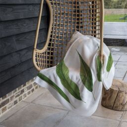 Benjamin Tate Design Selection Of leaves Designer Blanket in Natural - Size: 120 cm x 150 cm - thumbnail 3