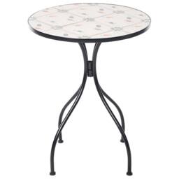 Wyld and Coco Wrought Iron Bistro Set Black Mosaic Tile Table 2 Folding Chairs - thumbnail 5