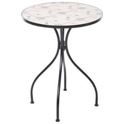 Wyld and Coco Wrought Iron Bistro Set Black Mosaic Tile Table 2 Folding Chairs - thumbnail 6